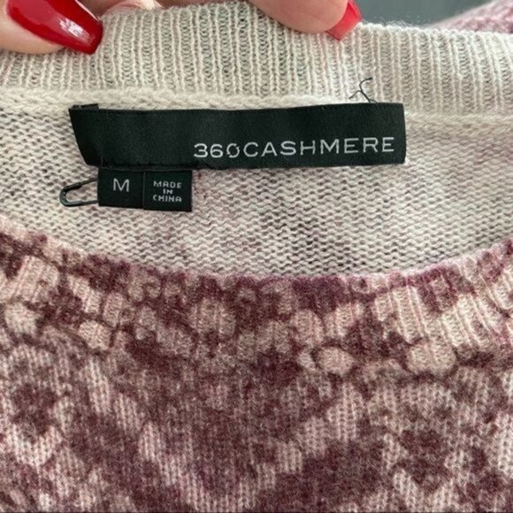 360 Cashmere Khloe Snake Print Crewneck Relaxed Fit Cashmere Lightweight Sweater - Picture 14 of 14